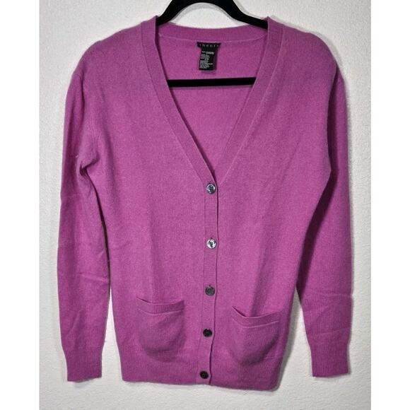 Theory 100% Cashmere Cardigan Pink V Neck size S - Picture 1 of 7